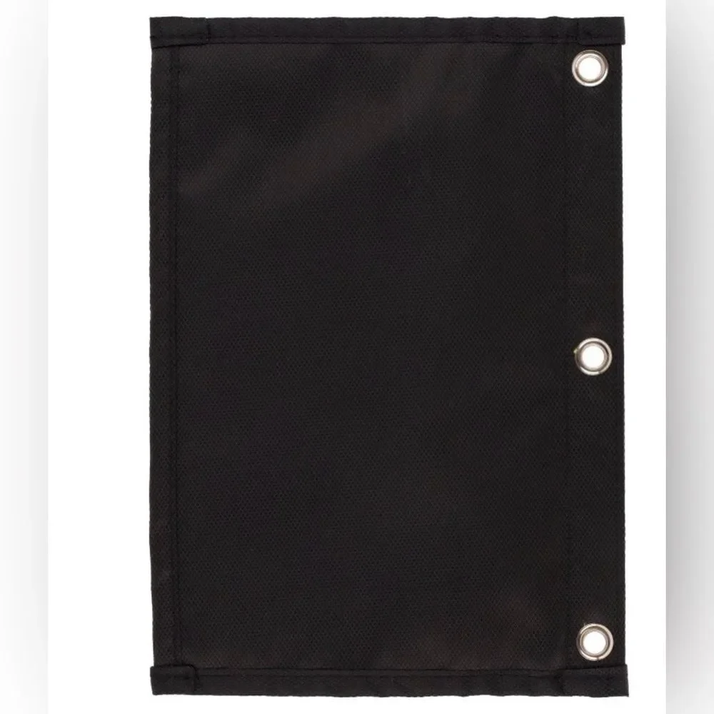 Five Star Black Green Silver Mesh Dual Zipper Binder Compatible Pencil Pouch